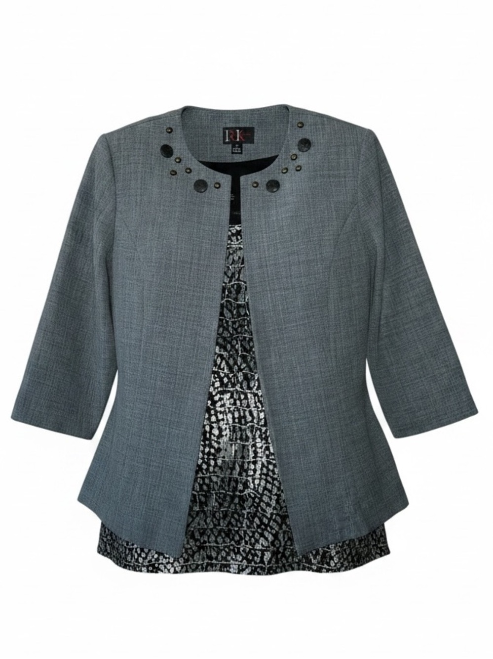 R&K Originals Lightweight Jacket and Horizontal Ruffle Tank Top Outfit Set